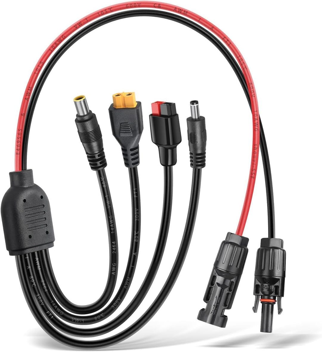 DC Solarladekabel 3m, Solarstecker XT60 Stecker Solarkabel 12AWG Solarpanel Adapter, 3M