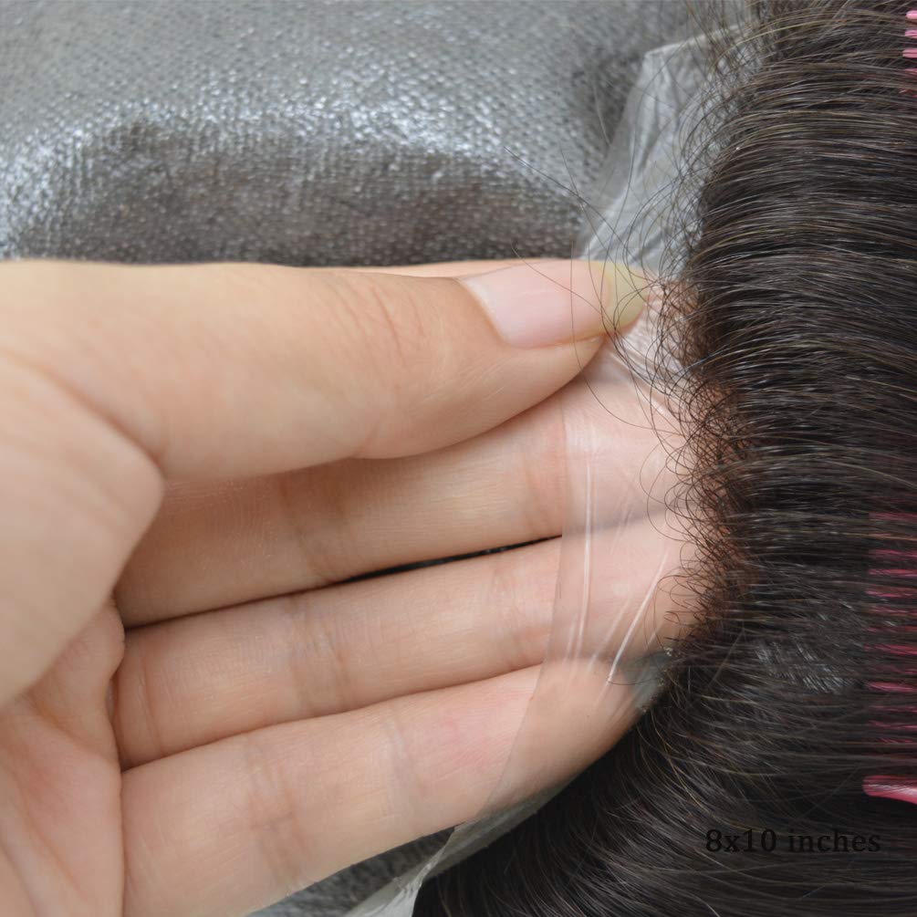 Hairnotion Perücken Echthaar Männer Alle V-Loop super dünne Haut Echthaar Mann 8x10 Zoll toupet für