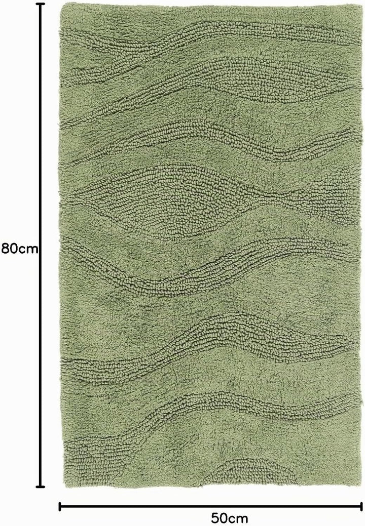 RugVista Badematte Breeze, 80 x 50 cm, Rechteckig, Mittelflor, Anti-Rutsch, Moderner Badteppich, Mas