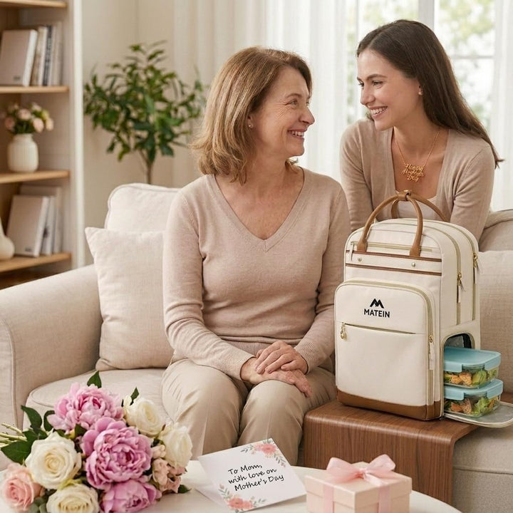 MATEIN Laptop Rucksack Damen 15,6 Zoll mit Abnehmbar Kühlfach, Lehrer Rucksack Damen mit USB Ladeans