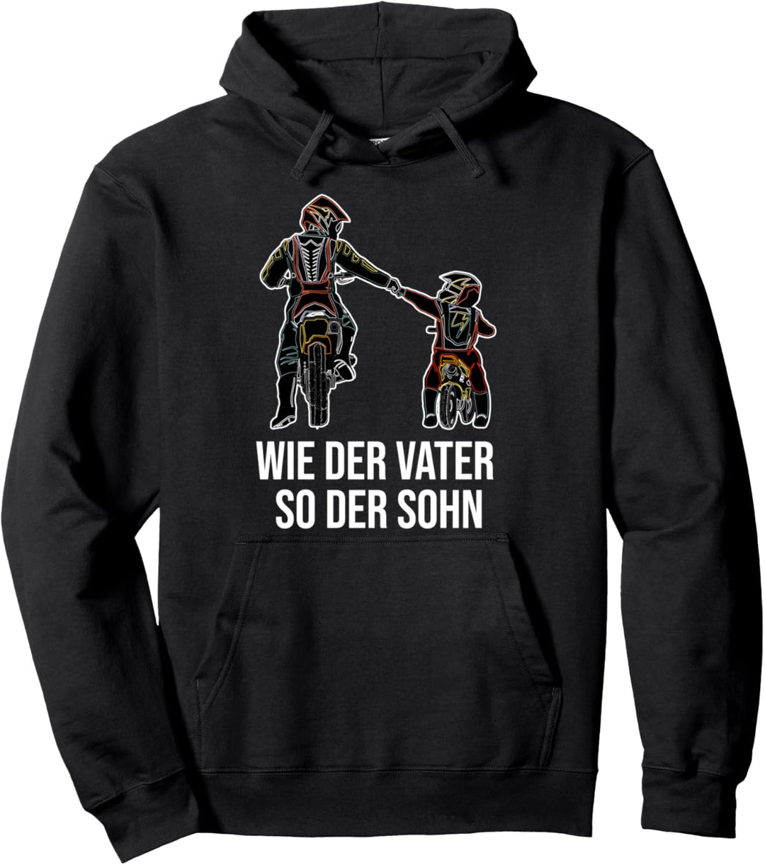 Wie der Vater so der Sohn Papa Motocross Motorrad Dirt Bike Pullover Hoodie