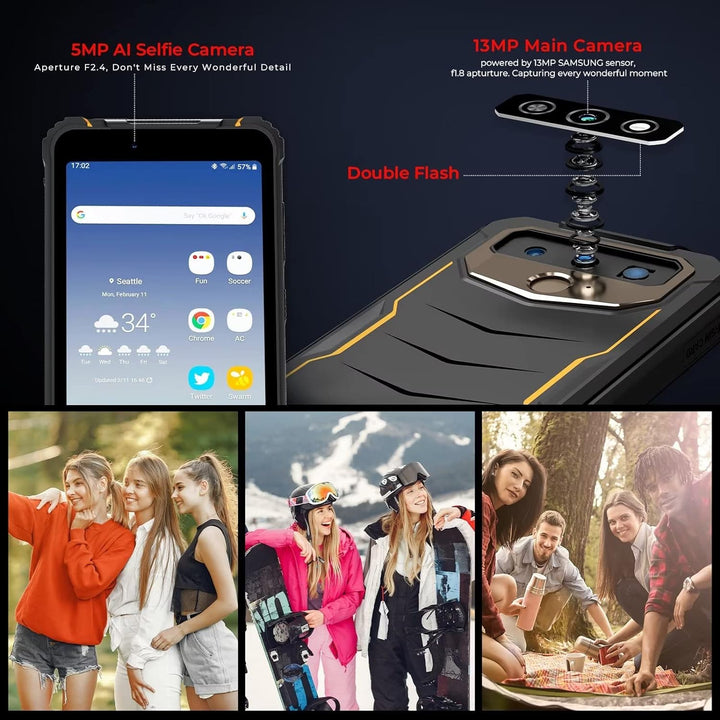 HOTWAV T5 MAX (2023) Android 13 Outdoor Handy, 6050mAh 4GB/64GB/1TB Erweiterbar 6.0 Zoll HD+ Display