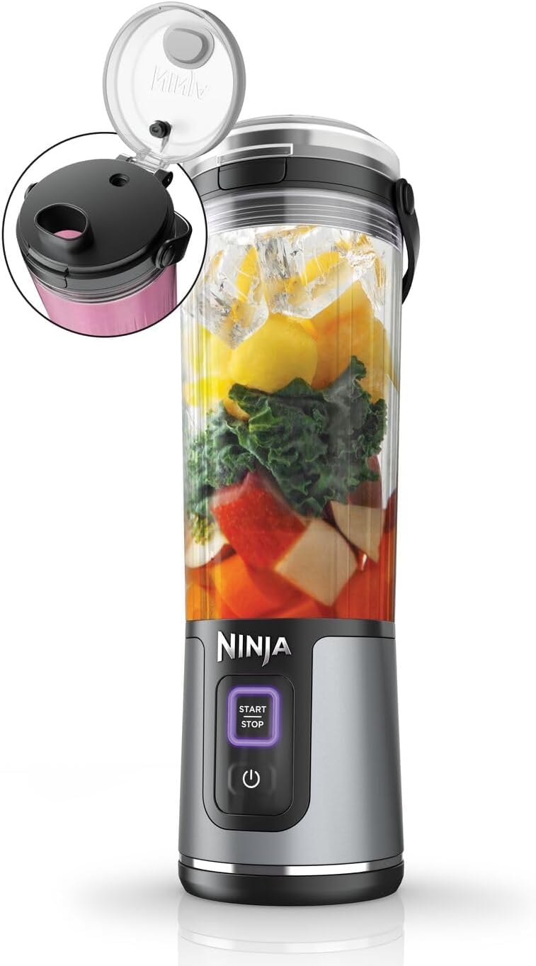 Ninja Blast Tragbarer Mixer, 530 ml, auslaufsicherer Deckel & Trinkauslauf, leistungsstarker kabello
