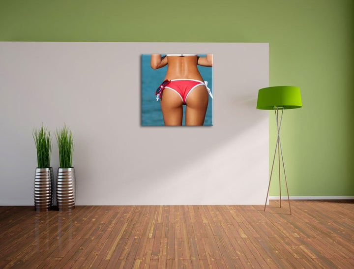 Sexy Po, Format: 70x70 auf Leinwand, XXL riesige Bilder fertig gerahmt mit Keilrahmen, Kunstdruck au