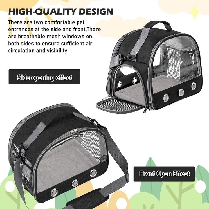 Kleine Haustier-Tragetasche Mit Kissen,Kleintier Tragetasche,Transportbox für Katze Mit Seitlicher Ö