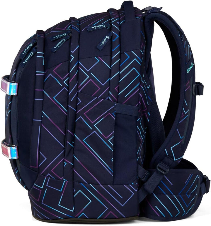 Satch Pack Schulrucksack Set 2tlg. inkl. Pencil Slider (Purple Laser), Purple Laser