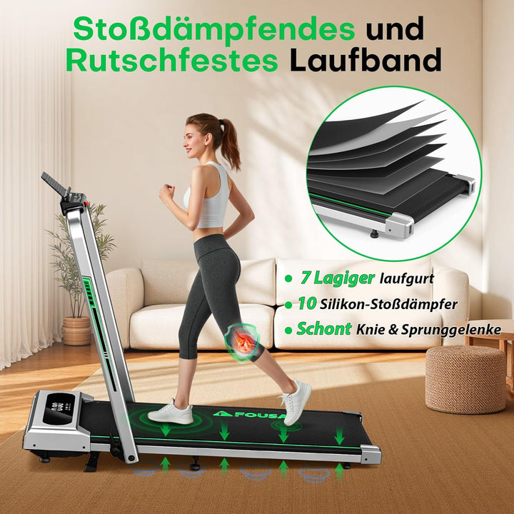 Laufband für Zuhause, 5 in 1 Walking Pad, 12km/h Klappbar Laufband mit 9% Steigung, 2.75HP bürstenlo