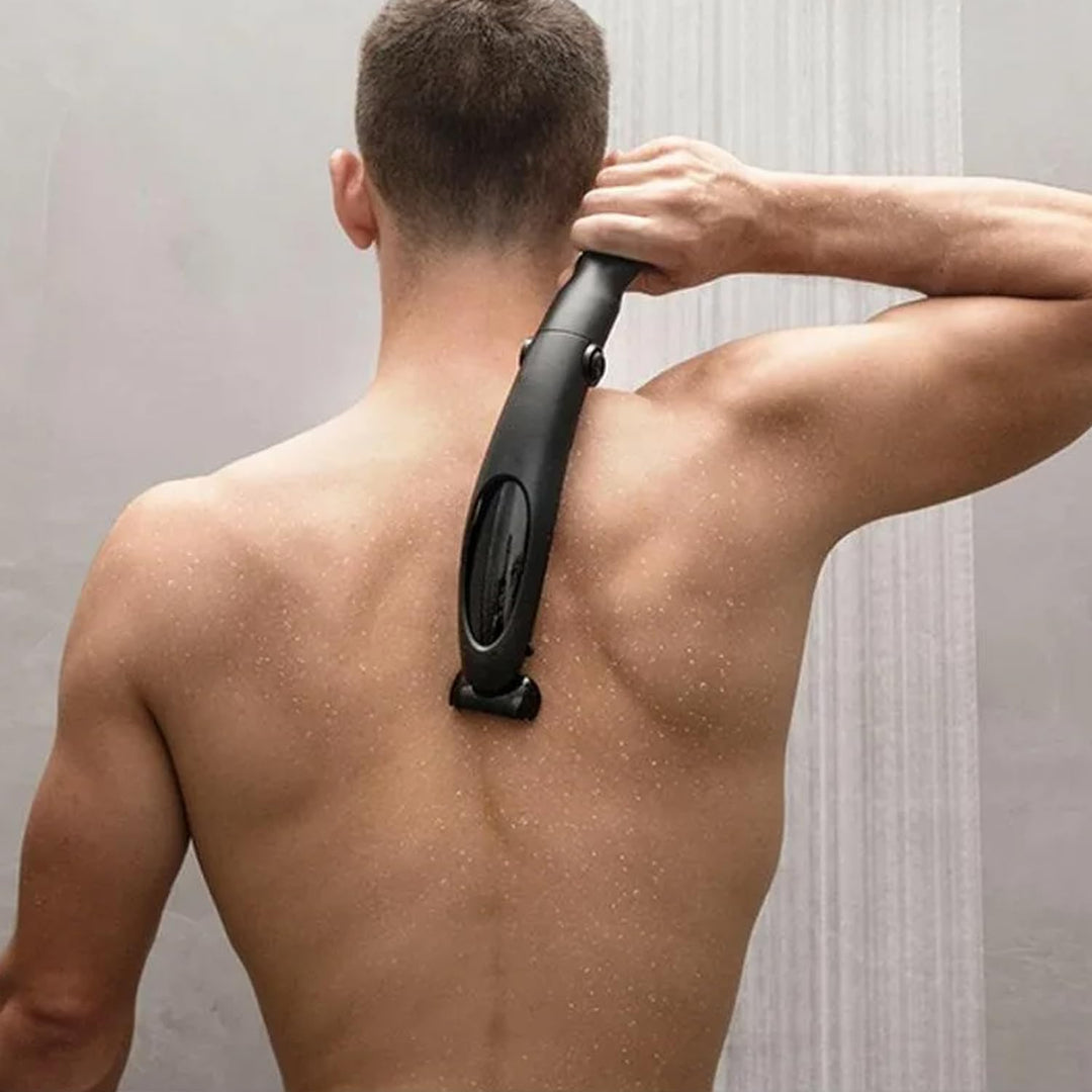 Rückenrasierer Herren Elektrisch, Rücken Rasierer mit verlängertem, Abnehmbarem Griff, Nass- und Tro