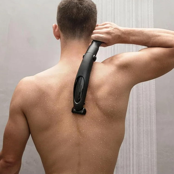 Rückenrasierer Herren Elektrisch, Rücken Rasierer mit verlängertem, Abnehmbarem Griff, Nass- und Tro
