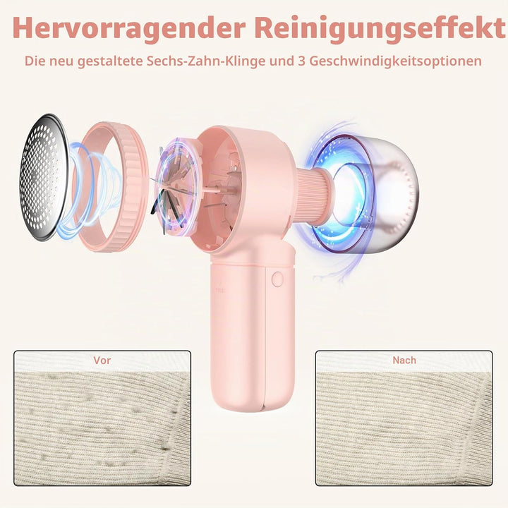 Fusselrasierer Elektrisch tragbarer Pullover-Entfilzer mit 3 Geschwindigkeiten 6 Blattklingen digita