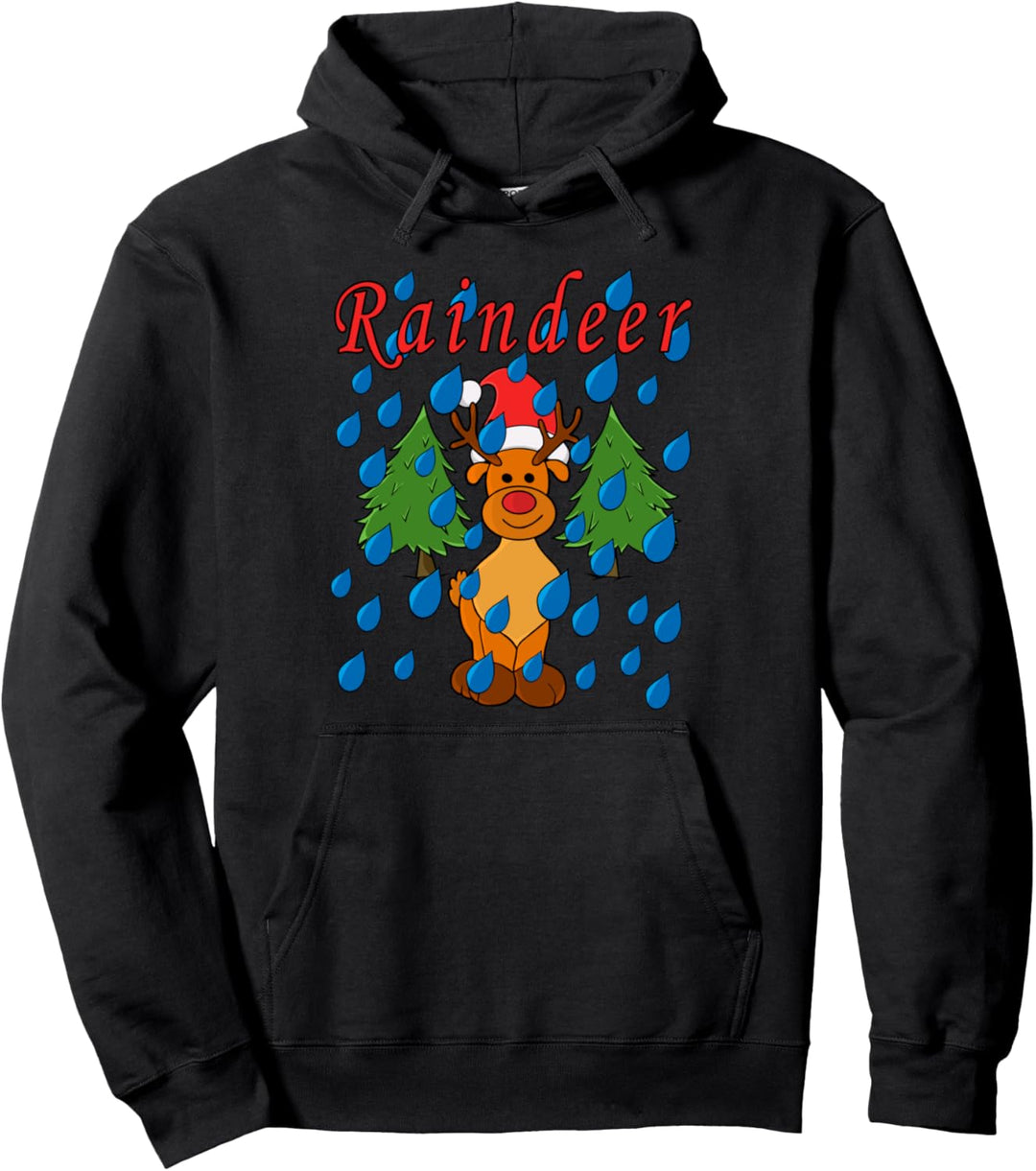 Raindeer Lustiges Rentier Kostüm Weihnachten Pullover Hoodie