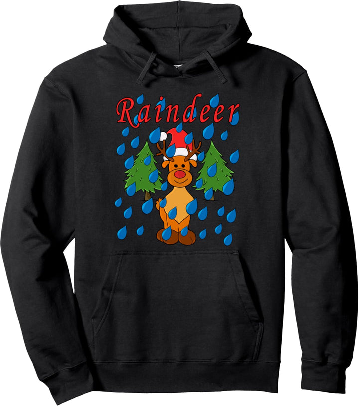 Raindeer Lustiges Rentier Kostüm Weihnachten Pullover Hoodie