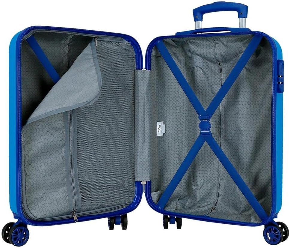 Enso Rob Friend Kabinentrolley, blau, 38 x 55 x 20 cm, starr, ABS, Zahlenschloss, 34 l, 2 kg, 4 Räde