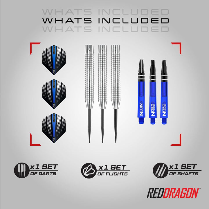 RED DRAGON Razor Edge Series Dartpfeile Tungsten Profi Steel Darts mit Flights und Schäfte 24G 3, 24