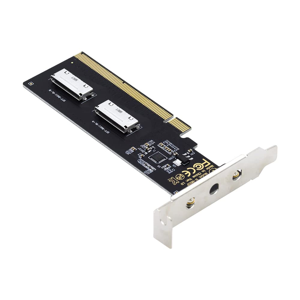 NFHK PCIE PCI-Express 16x auf Dual Oculink SFF-8612 SFF-8611 8X VROC Adapter für Mainboard SSD Grafi