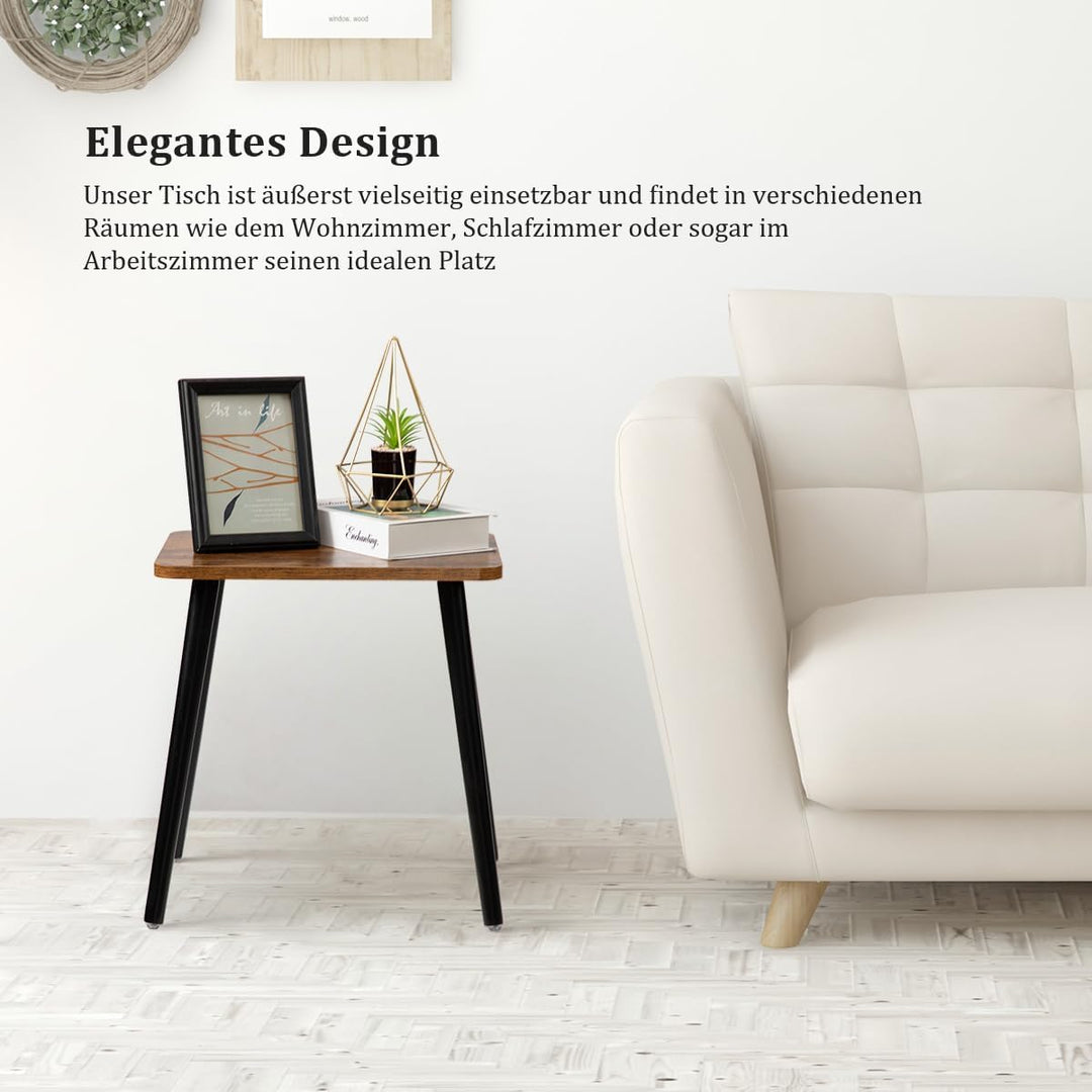 FORAOFUR Kleiner Beistelltisch, einfache Montage, Tisch Klein für Wohnzimmer, Schlafzimmer, Balkon,