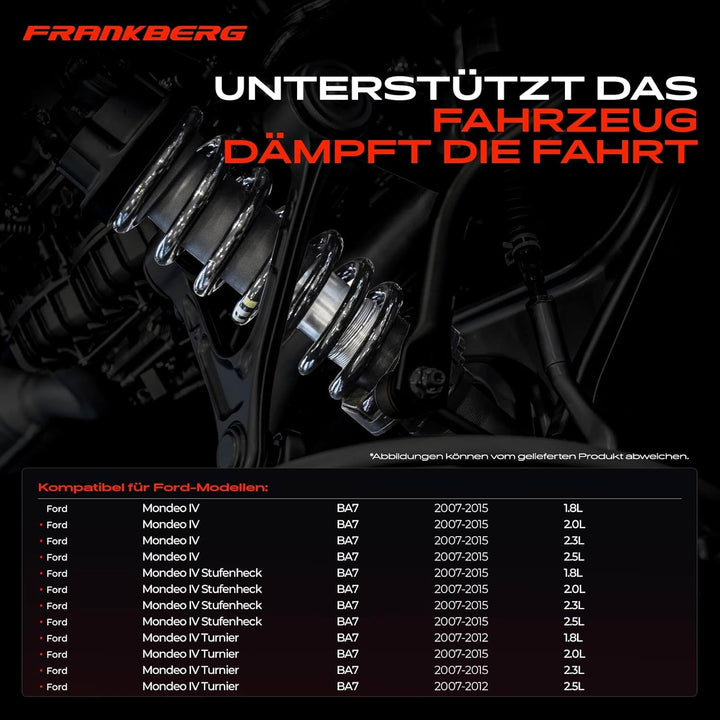 Frankberg 2x Federn Fahrwerksfeder Vorderachse Kompatibel mit Mondeo IV BA7 1.8L-2.5L 2007-2015 Repl