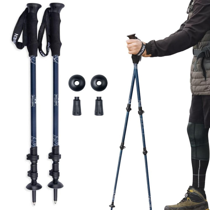BOLLSEN Alpine Explorer Teleskop-Wanderstöcke – Höhenverstellbare Trekkingstöcke aus Aluminium – Lei