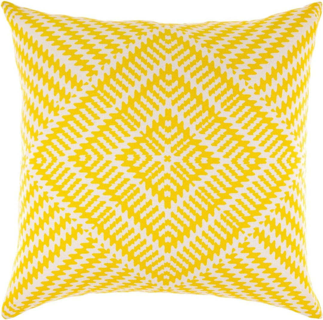TreeWool Dekorativer Kissenbezug (60 x 60 cm, Gelb) Kaleidoskop Design 100% Baumwolle (2er Pack) 60