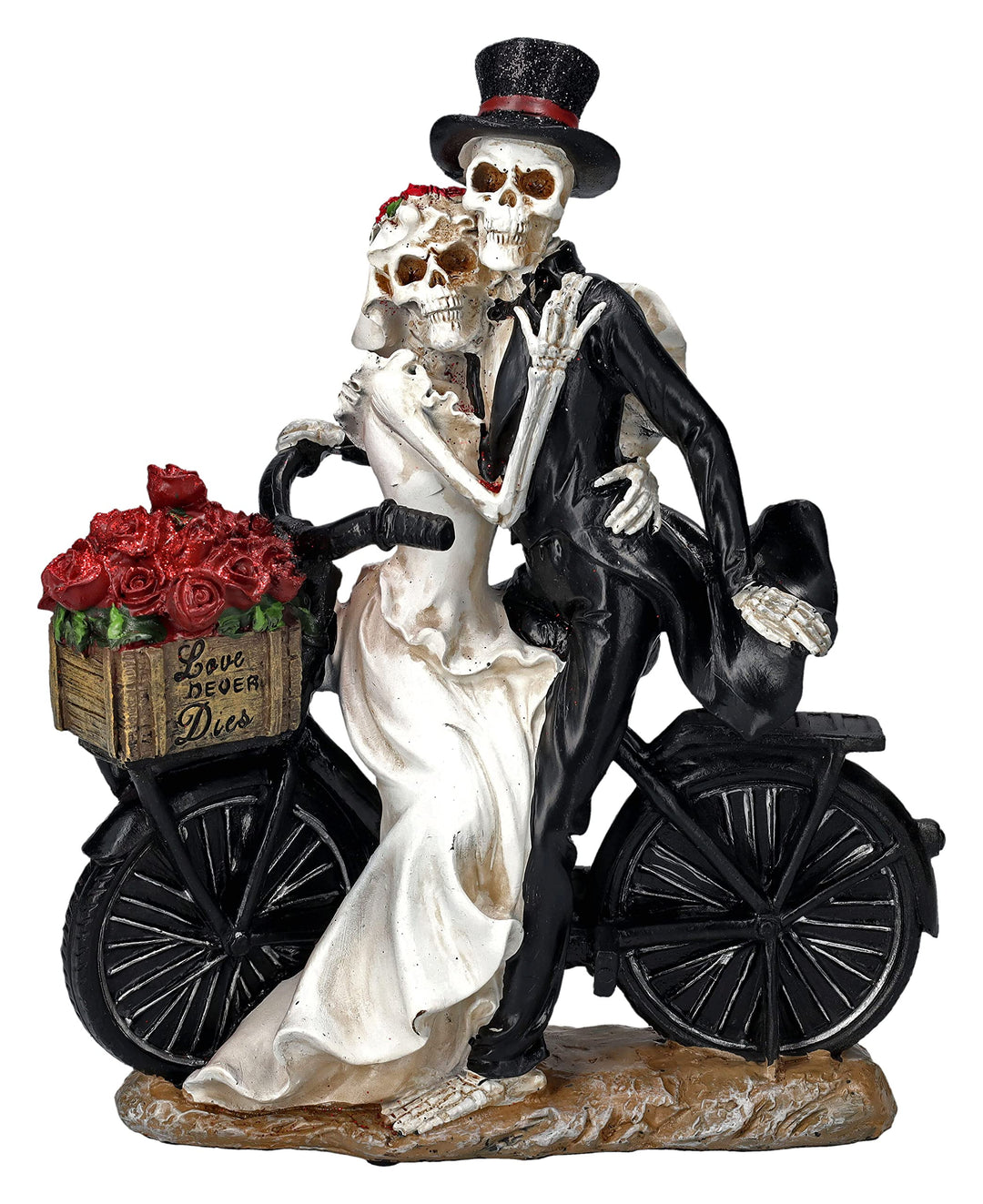 Pacific Giftware Skelett Figuren Braut & Bräutigam mit Fahrrad | Brautpaar Geschenk Hochzeit
