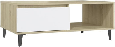 FIRBNUS Couchtische mit Offenes Fach Side Table Beistelltisch Wohnzimmertisch Modern Design Tisch Wo