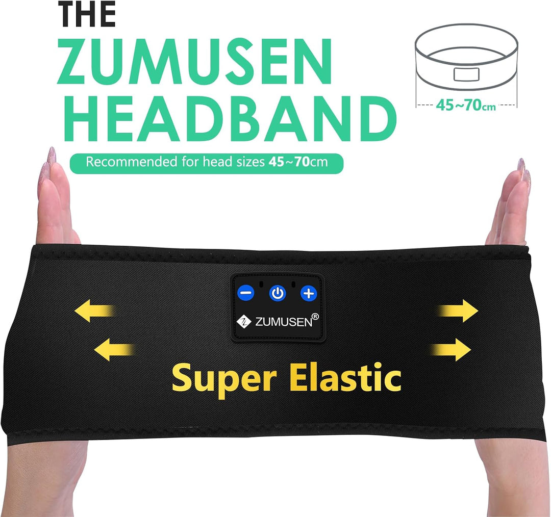 ZUMUSEN Schlafkopfhörer Stirnband Bluetooth, Kabellose Sportkopfhörer mit ultradünnen HD-Stereolauts