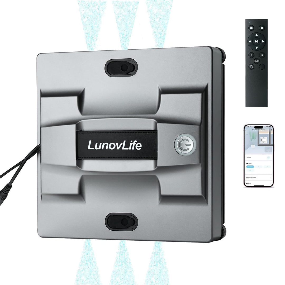 Fensterputzroboter 5600Pa mit 6-Düsen Sprühsystem, Fenstersauger für rahmenlose Fenster, App & Fernb
