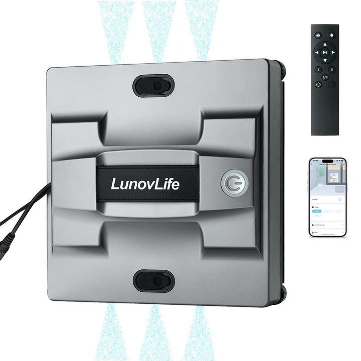 Fensterputzroboter 5600Pa mit 6-Düsen Sprühsystem, Fenstersauger für rahmenlose Fenster, App & Fernb