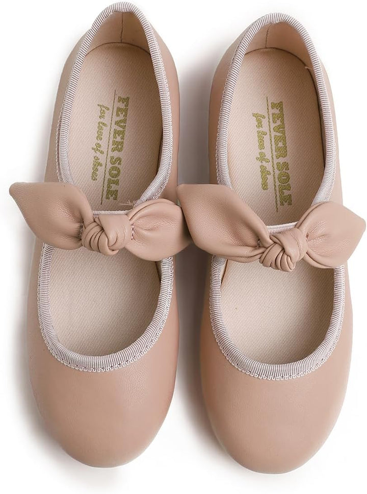 Feversole Girls Cute Dress, Mädchen süsses Kleid Mary Jane Schuhe weiche Party Urlaub Ballerinas 29