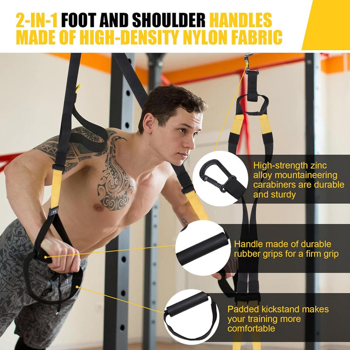 Schlingentrainer für ein Ganzkörpertraining für Home Gym Der Sling trainer wird mit einer eigenen Ne