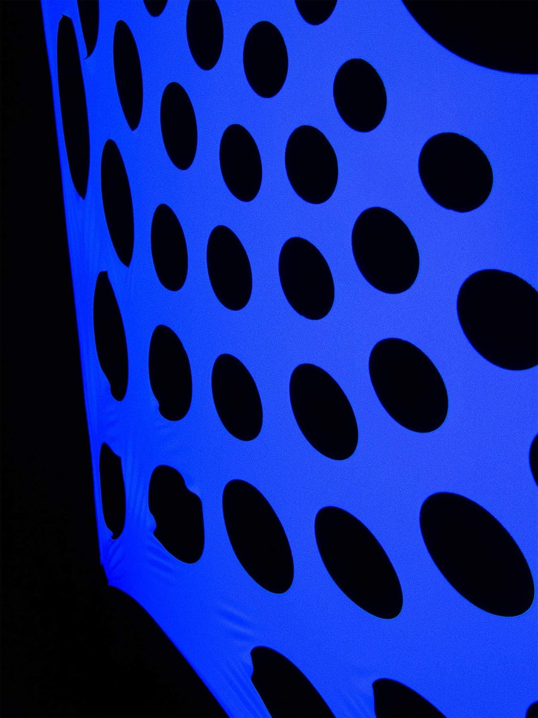 PSYWORK Schwarzlicht Segel Spandex | Mandala Dots II | Hellblau | 3 x 3m | UV-aktiv | Leuchtend | Wa