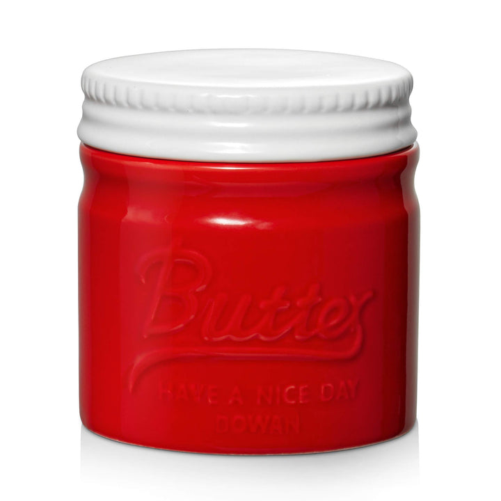 DOWAN Porzellan Butter Keeper Crock, Französische Butterdose mit Deckel, Porzellan-Buttertopf im Ein
