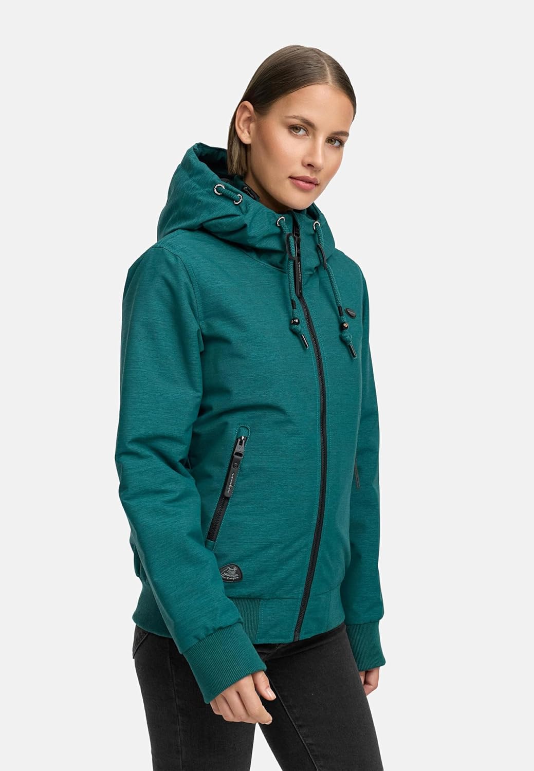 Ragwear Damen warme wasserdichte Winterjacke Outdoorjacke mit Kapuze Nuggie Melange XS-6XL XS Pine G
