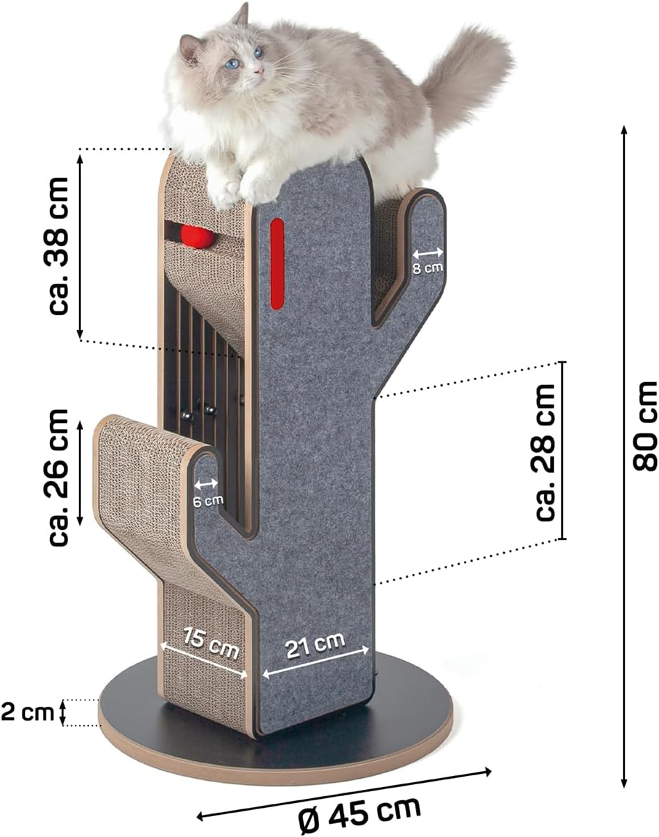 CanadianCat Company | Design Kratzmöbel Kaktus | Kratzsäule, Kratzstamm | 45 x 45 x 80 cm