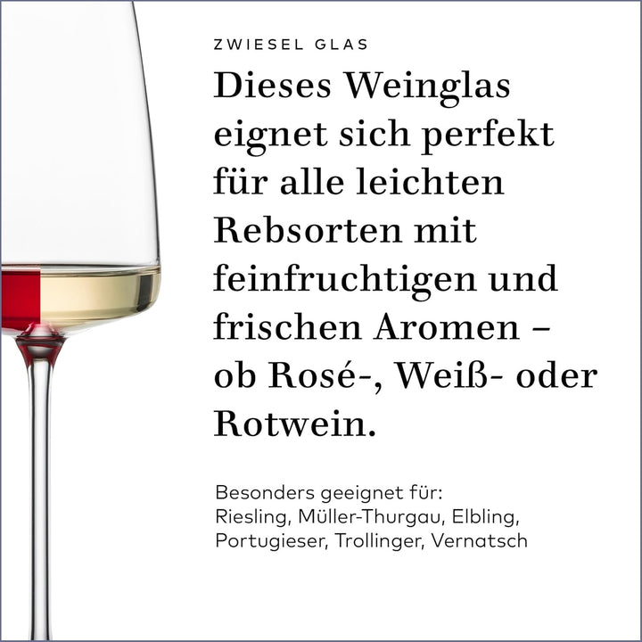 Zwiesel Glas Weinglas leicht & frisch Vivid Senses (2-er Set), filigrane Allround Weingläser, spülma