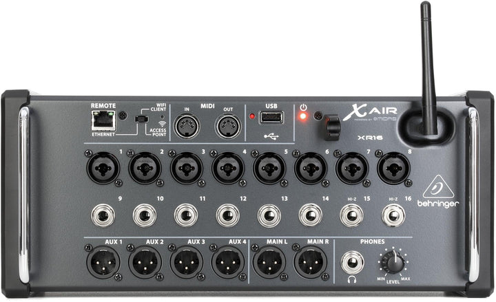 Behringer X AIR XR16 Digitalmixer mit 16 Eingängen für iPad/Android-Tablets mit 8 programmierbaren M