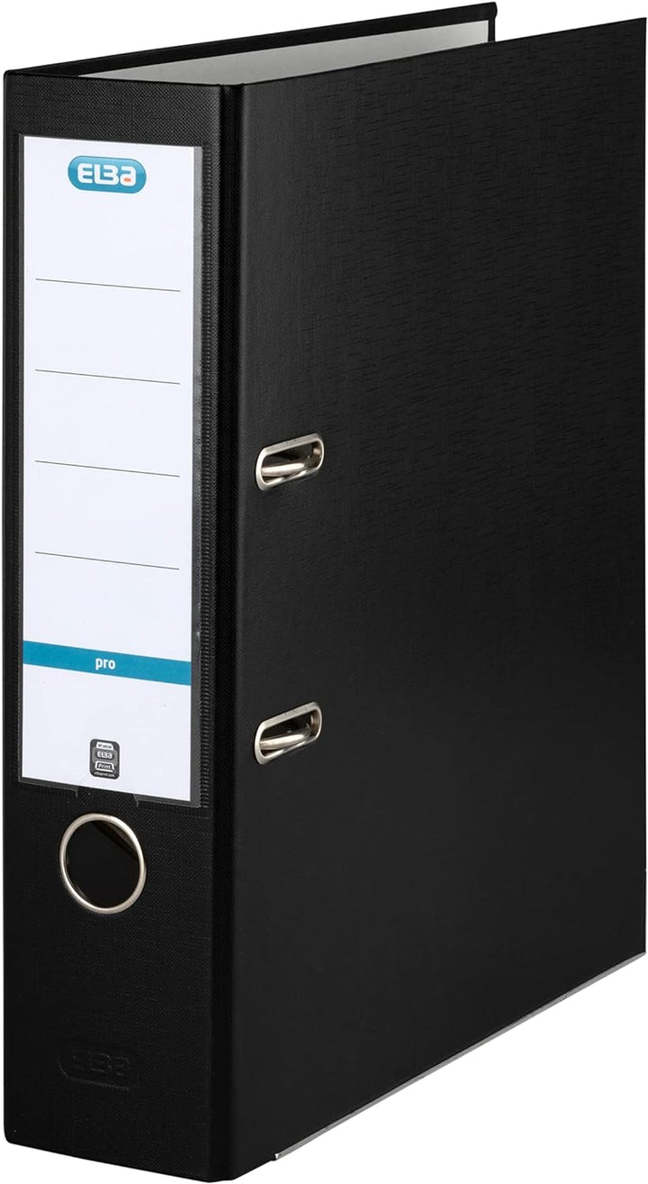 Elba Ordner A4, Smart Pro, 8 cm breit, Kunststoff aussen, schwarz, 10 Stück schwarz A4, breit, schwa