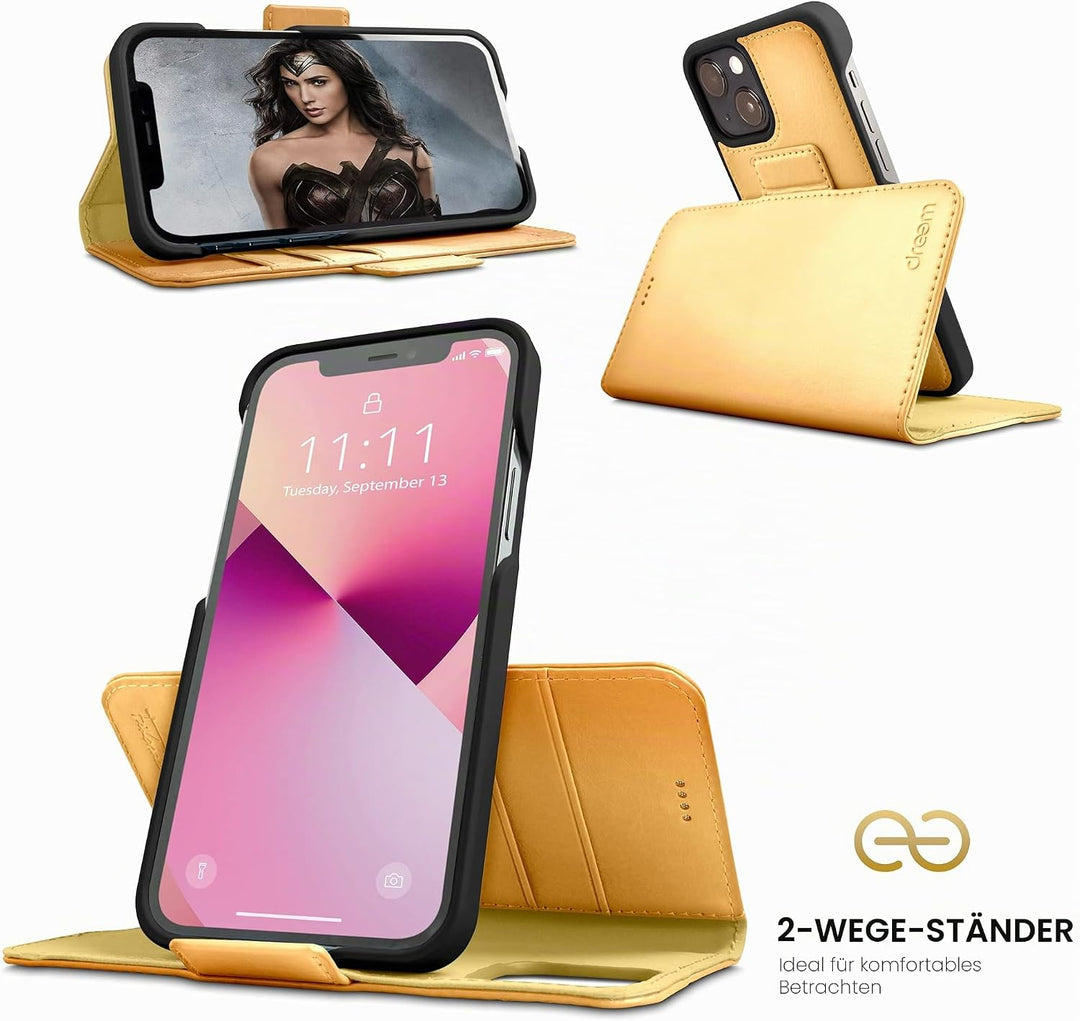 Dreem Fibonacci iPhone 13 Brieftaschen-Etui / 2-in-1 stossfestes Etui und abnehmbares Folio aus vega