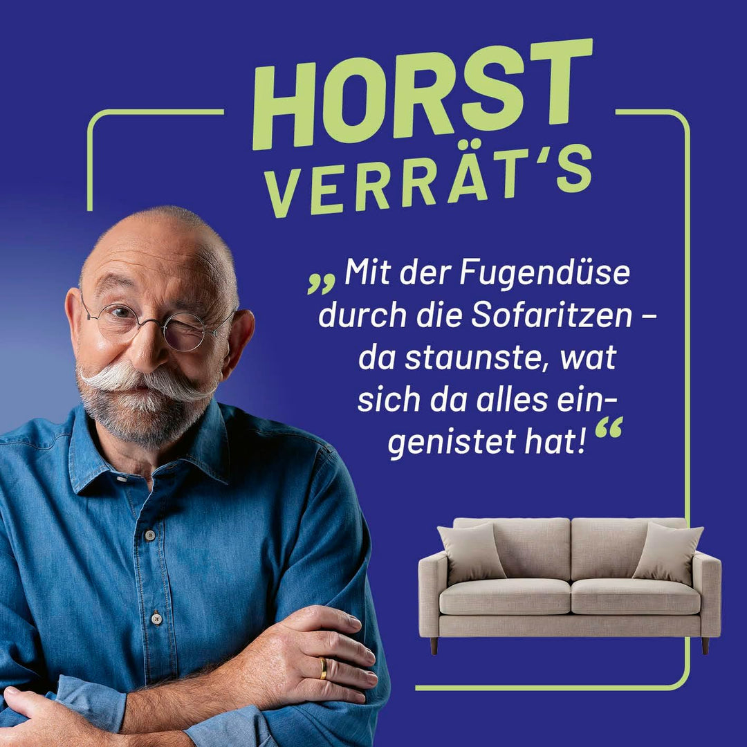 Waschsauger – kompaktes Polsterreiniger Gerät & Teppichreiniger mit 12 kPa Saugkraft | 2-in-1-Fugend