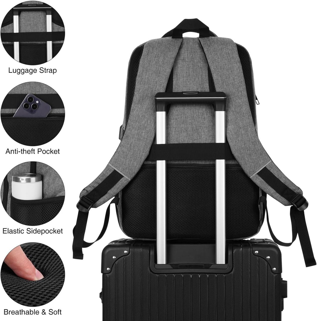 YAMTION 17,3 Zoll Rucksack Herren Gross mit Schuhfach für Arbeit,Sportrucksack für Fitnessstudio Sch