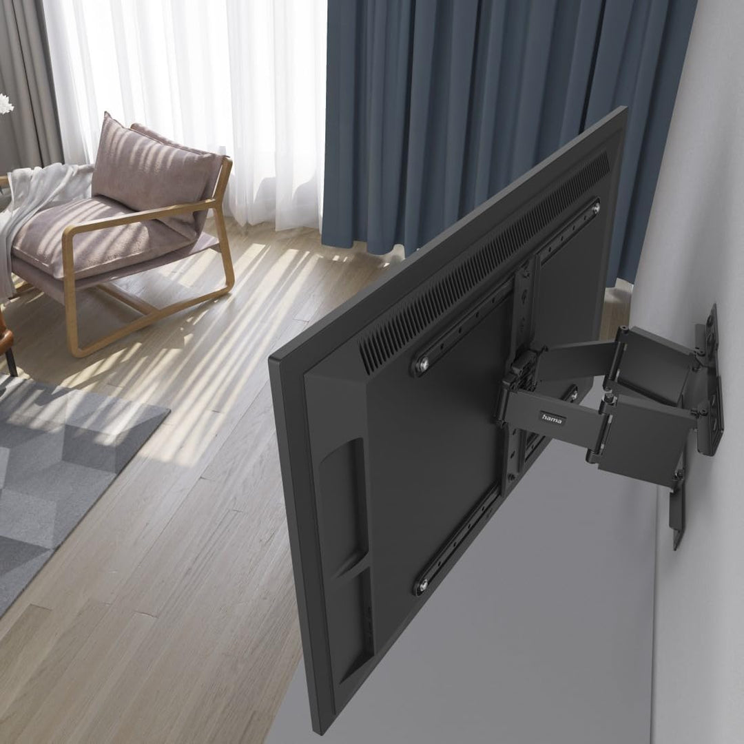 Hama TV Wandhalterung schwenkbar, neigbar, Slim (TV Wandhalterung 37-90 Zoll, VESA 200x200 bis VESA