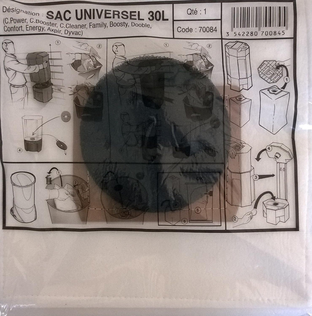 Aldes 30 Liter Vakuumbeutel, Polyester, Zentrale Ansaugung