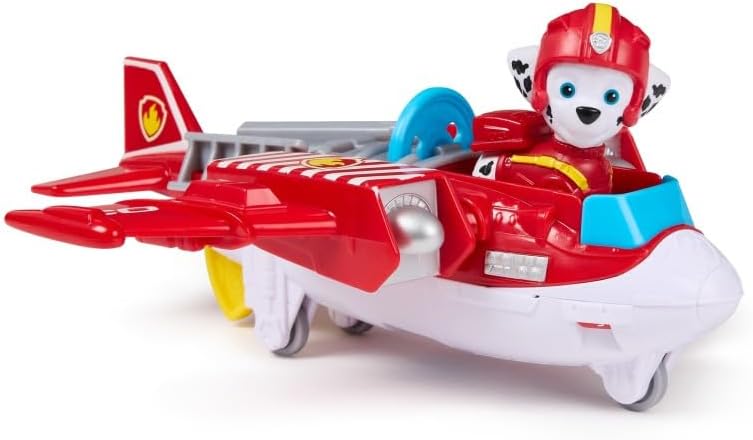 PAW PATROL Air Rescue - Marshalls Feuerwehrflugzeug mit Geschoss-Abwurf und Marshall Spielfigur (Bas
