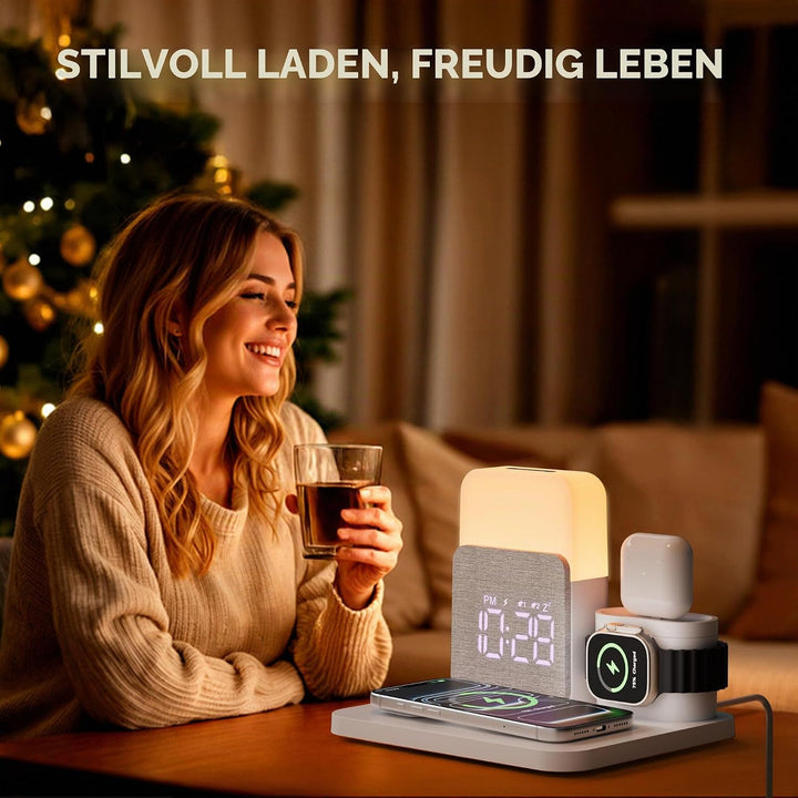 5 in 1 Induktive Ladestation für A-pple Watch und Phone 17-11 und air-pods | 15W Wireless Charger We