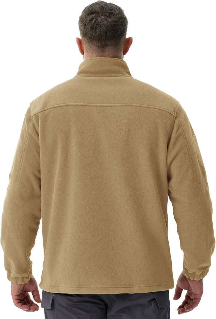 TACVASEN Herren Militär Outdoor Fleecejacke Warme Taktische Jacke Fleece Jacket XL Khaki, XL Khaki