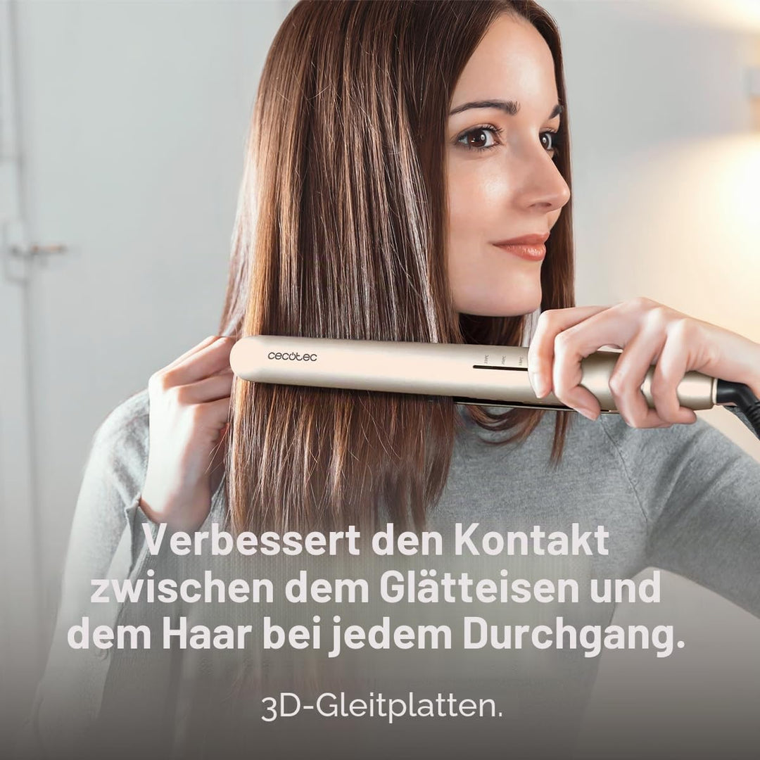 Cecotec Glätteisen für schmales Haar, Lisse 880 HidraProtect, 48 W, Turmalin, Keratin-Beschichtung u