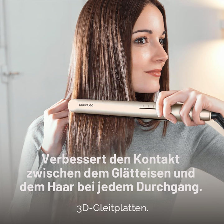 Cecotec Glätteisen für schmales Haar, Lisse 880 HidraProtect, 48 W, Turmalin, Keratin-Beschichtung u
