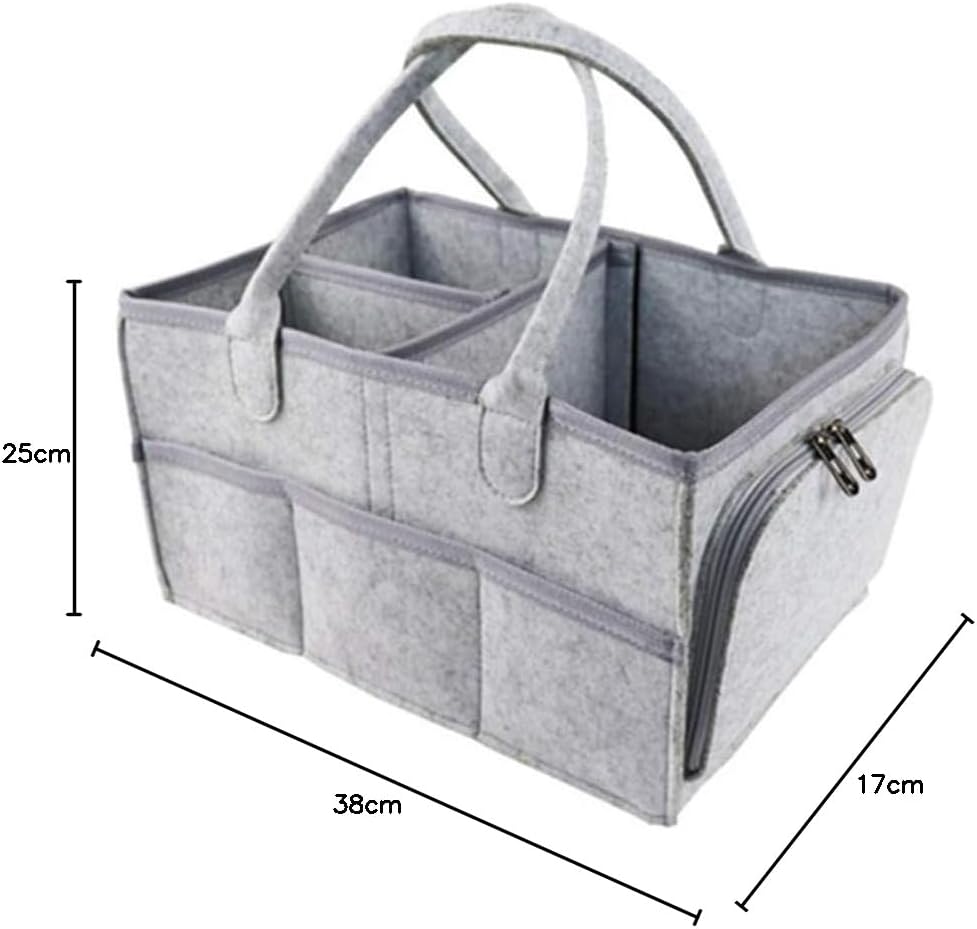 Copiel Windel Organizer, tragbare Wickeltasche Filz Baby Windel Organizer mit austauschbaren Fächern