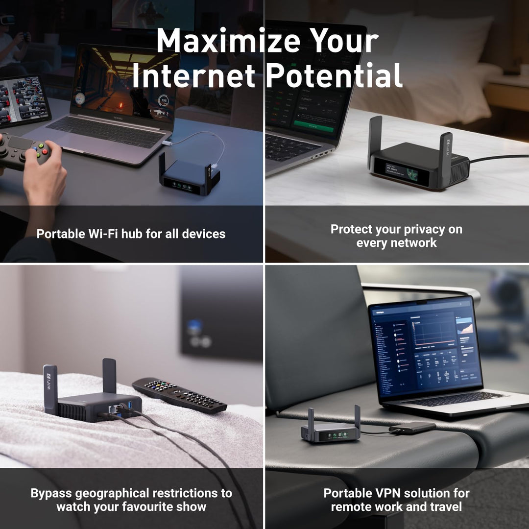GL.iNet GL-BE3600 (Slate 7) Tragbarer Router, Dualband-WLAN-7-Gigabit-Router im Taschenformat, OpenV