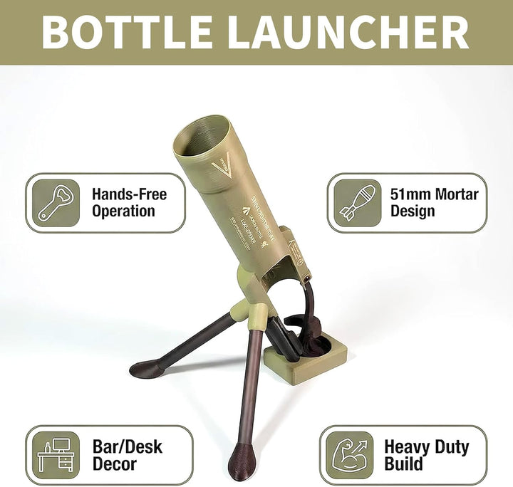 Mörser Flaschenöffner,Bierflaschenöffner im Mörser-Design,51mm Beer Bottle Mortar,Lustige Mörser-Fla
